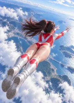 AIグラビア 黒髪の美青年 ポートレート 2L版