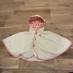 HOT BISCUITS ホワイトフード付きベビーポンチョ　ホットビスケッツ