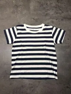 ボーダー柄 半袖Tシャツ ネイビー×ホワイト 110cm