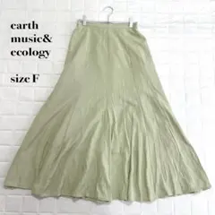 earth music&ecology フレアスカート ライトグリーン F ゴム