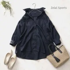 美品✨Zelal Sportsゼラール リネン100％ シャツ ネイビー 2XL - メルカリ