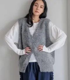 タグ付き未使用　LOWRYSFARM シャギーZIPベスト