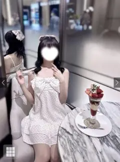 GRLドット柄ビックリボンキャミワンピース 白 グレイル