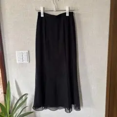 ブラック ロングスカート フレア シフォンのサムネイル