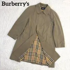 バーバリーズ ステンカラーコート カーキ ベージュ ノバチェック コットン100