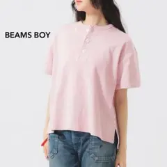 BEAMS BOY 【別注】Healthknit リブ Tシャツ ピンクのサムネイル