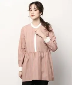 新品未使用】シップス シャンブレー ティアード ブラウス ラベンダー 