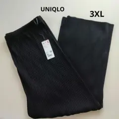 【新品タグ付】ユニクロ プリーツストレートパンツ ブラック 3XL 大きいサイズ