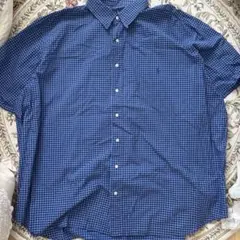 ラルフローレン 青 チェック 半袖シャツ