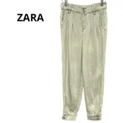 ZARA カジュアルパンツ テーパード 薄手 ライトグレー M相当