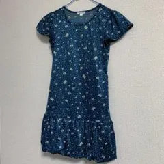 avv アーヴェーヴェー　深緑　花柄　子供用ワンピース