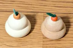 セリア　ミニオブジェ 木製 鏡餅　2点セット　お正月飾り