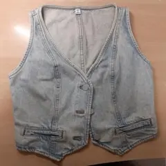 GU デニムベスト ライトブルー