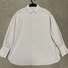 ロペピクニック　ストライプ　シャツ　パール　キレイ　オフィス　ドロップショルダー