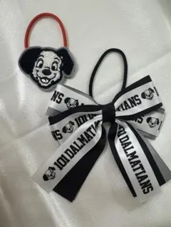 東京ディズニーリゾート101匹わんちゃん　ヘアゴムアクセサリー　リボン2個セット