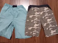 キッズ ハーフパンツ 2枚セット カモフラ柄　150㎝