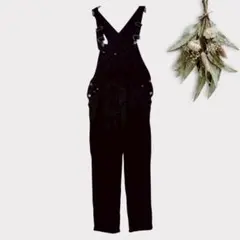 ビッチ 【M】 オーバーオール つなぎ ブラック 多機能ポケットデニムパンツ