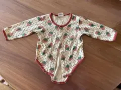 いちご柄 長袖ロンパース 70