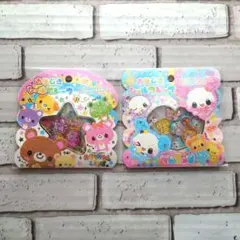 おはじきシール　おはじきシールフレーク　キラうさ　アニマルライフ