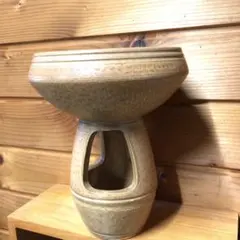 ヴィンテージ 花器 高台花器 フラワーベース 焼物 生花 剣山