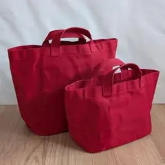 マークスアンドウェブ キャンバス ラウンドトート パラフィン S L セット 赤のサムネイル