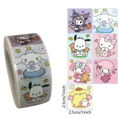 【サンリオ】キャラクター25mm①ロールシール切り売り180枚