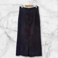 UNITED ARROWS フェイクスエード ナロー スカート ダークブラウン