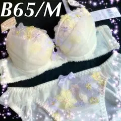 レディース 下着 ナイスフィット ブラジャー ショーツ セット B65 M 白