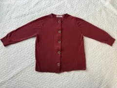 OFUON（オフオン） ボタンデザイン・ニットカーディガン／レッド／長袖