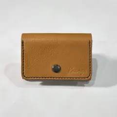 本革 シボ革 カードケース 大容量 ハンドメイド キャメル ブラック 黒 手縫い