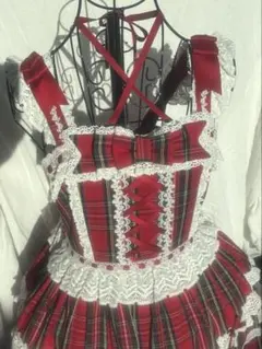 epetice Cream Petals ジャンパースカート レッドチェック新品