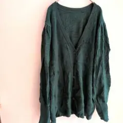 美品✨ 長袖 カーディガン グリーン ラメ入り 秋 冬 おしゃれ 可愛い