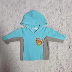 フード付きTシャツ 水色とグレー