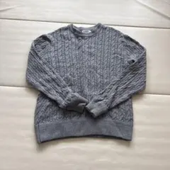 GLOBAL WORK グレー ケーブル編み セーター S