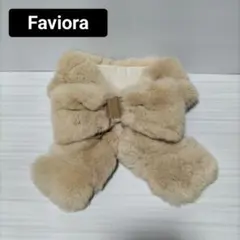 Favioraファビオラ レッキスファーマフラーリボンティペット　ベージュ