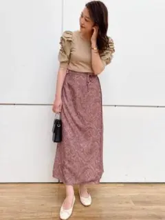 アルシーヴ♡ペイズリープリントラップスカートのサムネイル