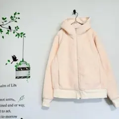 ユニクロ /ブロックテックフリースボアパーカ ジャケット ナチュラル M