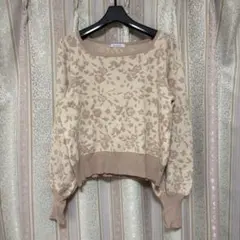 OLIVE des OLIVE 花柄バルーン袖セーター