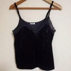 C.O.L.Z.A 黒 ベルベット レースキャミソール