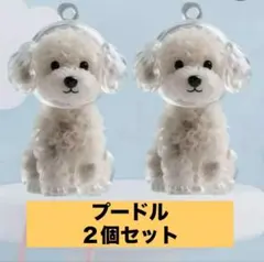 【トイプードル】2個 犬用 毛玉入れ キーホルダー メモリアル けだまだま風
