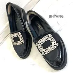JIHYANG チヒャン レイン対応パールマニッシュ ローファー 22.5センチ 