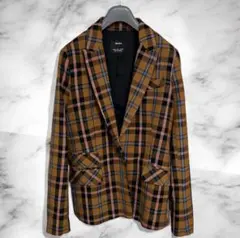 【新品未使用】Bershka チェック柄 テーラード Sブラウン