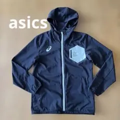 ASICS フード付きウィンドブレーカー 黒　レディース