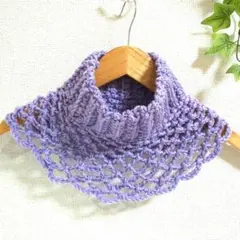つけ襟風 ネックウォーマー ハンドメイド ヒヤシンス ①