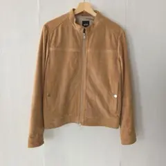 BOSS スエード　パーフォレーション　レザージャケット　ベージュのサムネイル