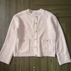 GU ツイーディーニットカーディガン　ピンク　M