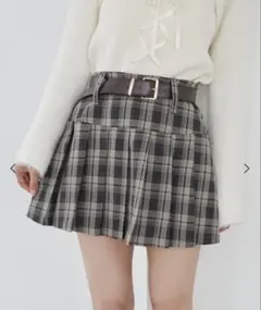 MAJESTIC LEGON 太ベルトプリーツミニスカート