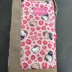 平成コギャルキティ　買い物保冷トートバッグ　レジカゴ　ヒョウ柄　ピンク　日焼け
