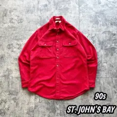 90s USA製 ST.JOHN'S BAY ネルシャツ 赤 LT-TALLのサムネイル