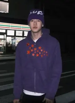 星柄 ジップパーカー　y2k archive opium フーディー